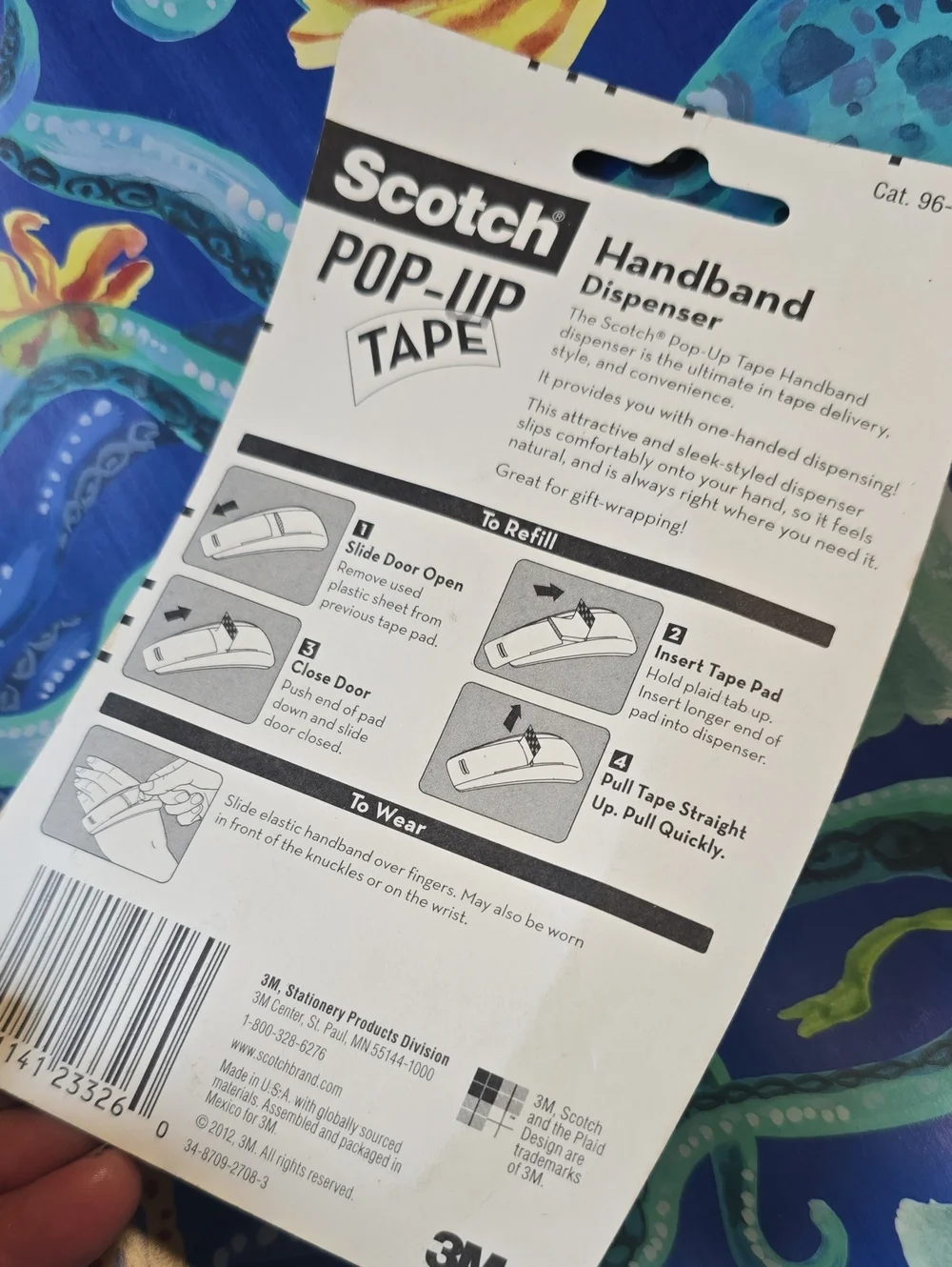 3M Scotch GRAY Pop-Up Tape Handband Dispenser 1 Tape Pad 75 Strips Wrapping EASY